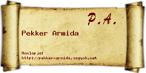 Pekker Armida névjegykártya